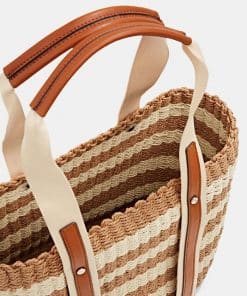 Esprit Straw Bag Rust Brown