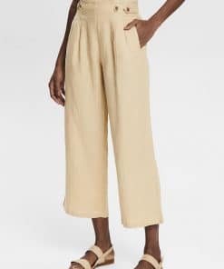 Esprit Linen Culotte Pants Sand