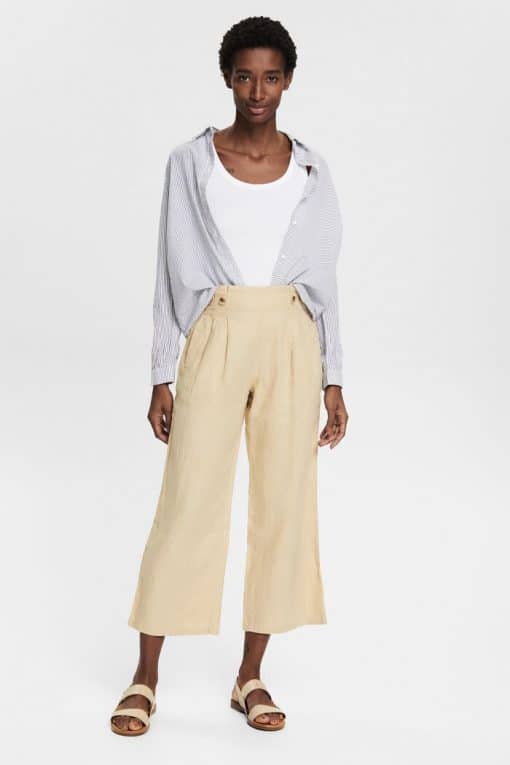 Esprit Linen Culotte Pants Sand
