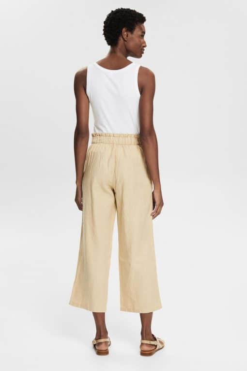 Esprit Linen Culotte Pants Sand
