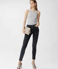 Gestuz Rollagz Jersey Top Light Grey Melange