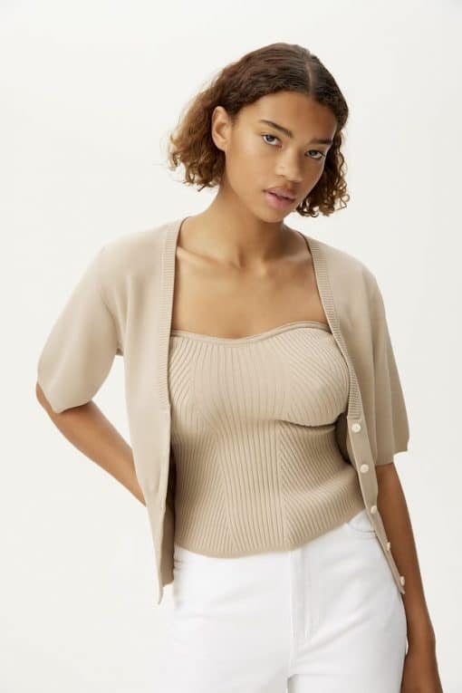 Gestuz Mattheagz Rib Cardigan Pure Cashmere