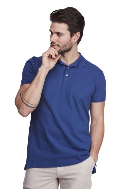 Hansen & Jacob Classic Polo Stretch Mid Blue
