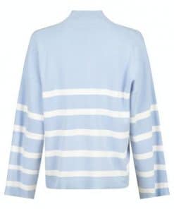 Neo Noir Ena Stripe Knit Blouse Light Blue