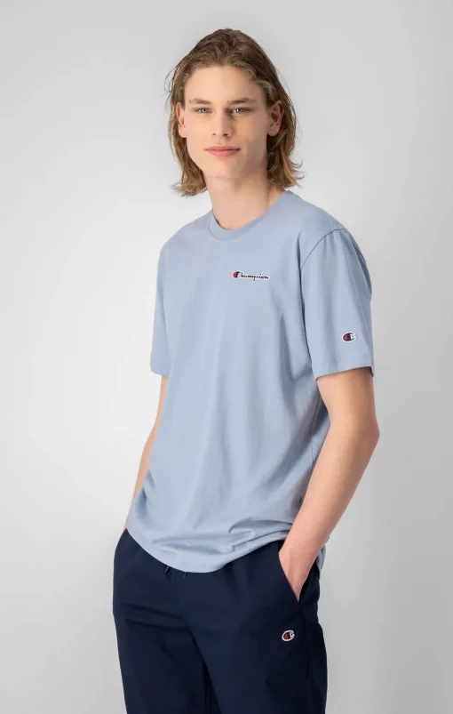Champion Embroidered Script Logo T-shirt Pastel Blue