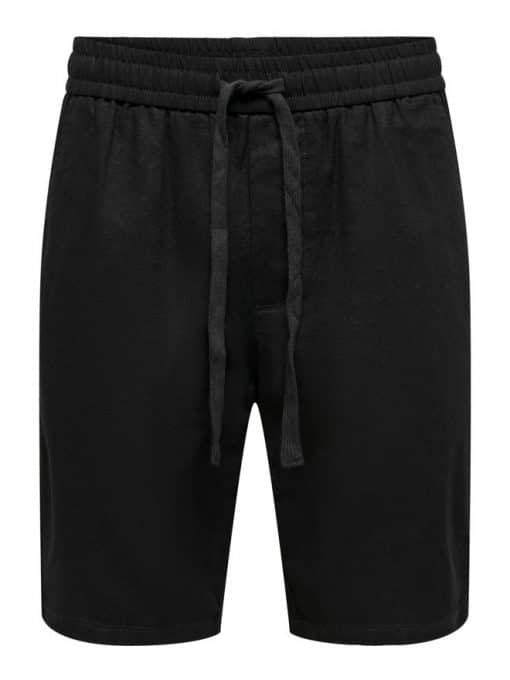 Only & Sons Linus Linen Shorts Black