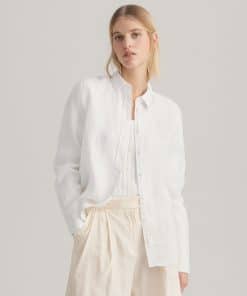 Gant Woman Linen Chambray Shirt White