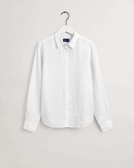 Gant Woman Linen Chambray Shirt White