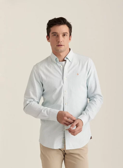 Morris Stockholm Douglas Stripe Shirt Green