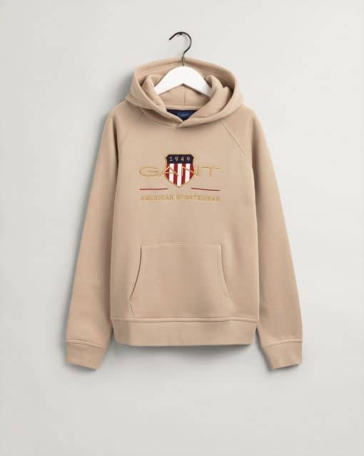 Gant Teens Archive Shield Hoodie Dry Sand