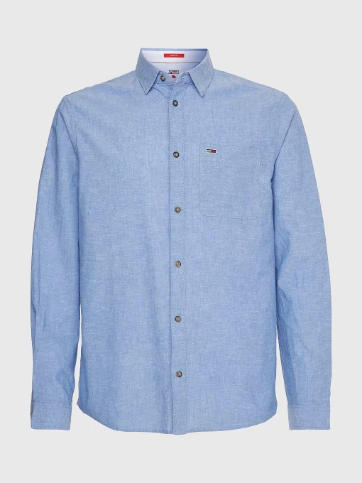 Tommy Jeans Linen Blend Shirt Perfume Blue