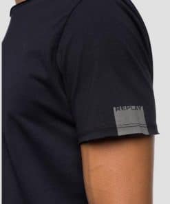 Replay Raw Cut Cotton T-shirt Black