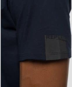 Replay Raw Cut Cotton T-shirt Midnight Blue