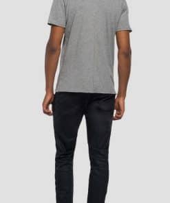 Replay Raw Cut Cotton T-shirt Medium Grey Melange