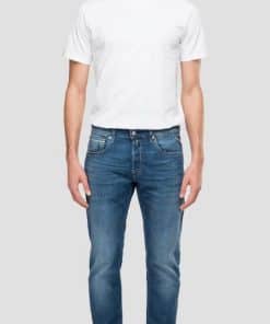 Replay 573 Straight Fit Bio Jeans Medium Blue