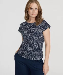 Holebrook Alice Capsleeve Navy-Sunflower
