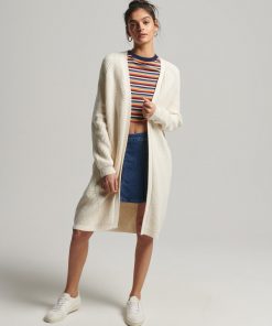 Superdry Vintage Long Ribbed Cardigan Ecru