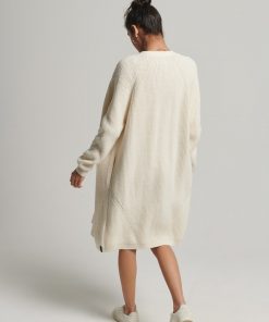 Superdry Vintage Long Ribbed Cardigan Ecru