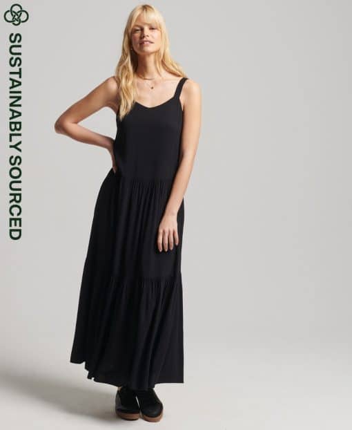Superdry Studios Woven Maxi Dress Black