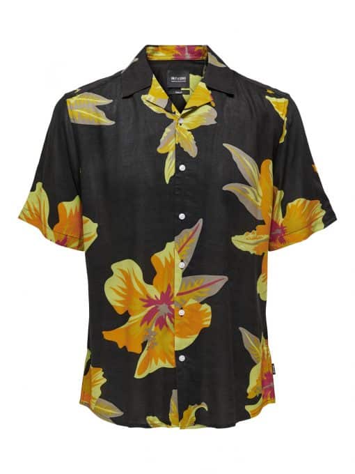 Only & Sons Dan Life Aop Shirt Black