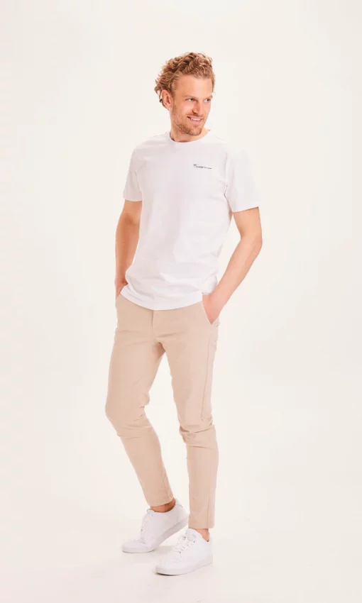 Knowledge Cotton Apparel Luca Slim Comfort Pants Light Feather Gray