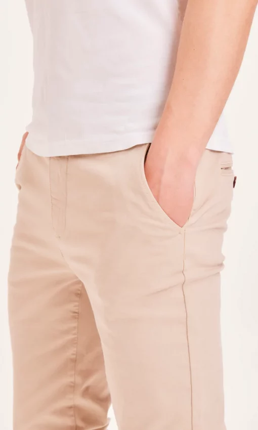 Knowledge Cotton Apparel Luca Slim Comfort Pants Light Feather Gray