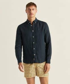 Morris Stockholm Douglas BD Linen Shirt Blue
