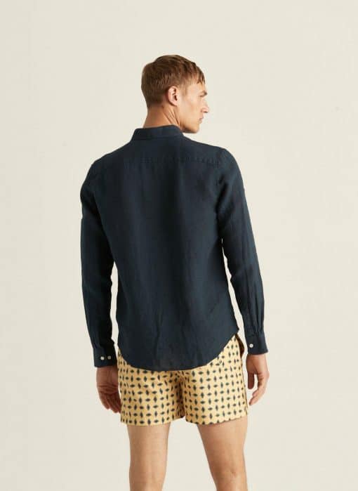 Morris Stockholm Douglas BD Linen Shirt Blue