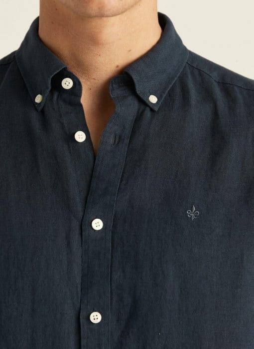 Morris Stockholm Douglas BD Linen Shirt Blue