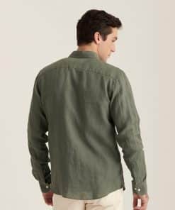 Morris Stockholm Douglas BD Linen Shirt Olive