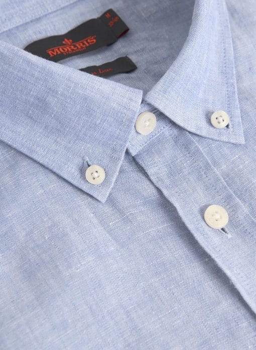 Morris Stockholm Douglas Linen Shirt Blue