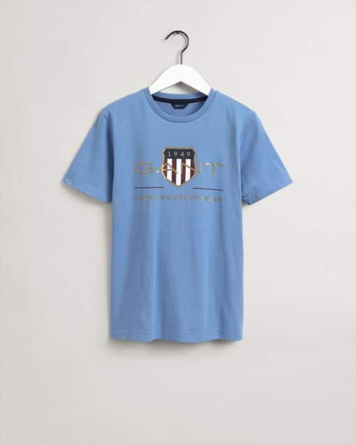 Gant Teens Archive Shield T-Shirt Silver Lake Blue