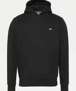 Tommy Jeans Fleece Flag Patch Hoodie Black