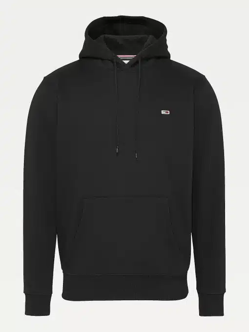 Tommy Jeans Fleece Flag Patch Hoodie Black