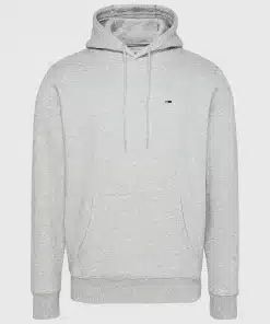 Tommy Jeans Fleece Flag Patch Hoodie Light Grey Heather