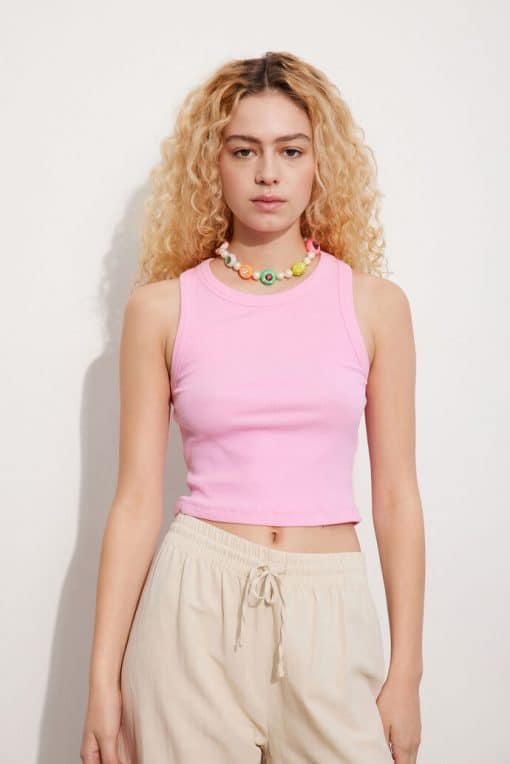Envii Enally Racer Crop Top Prism Pink