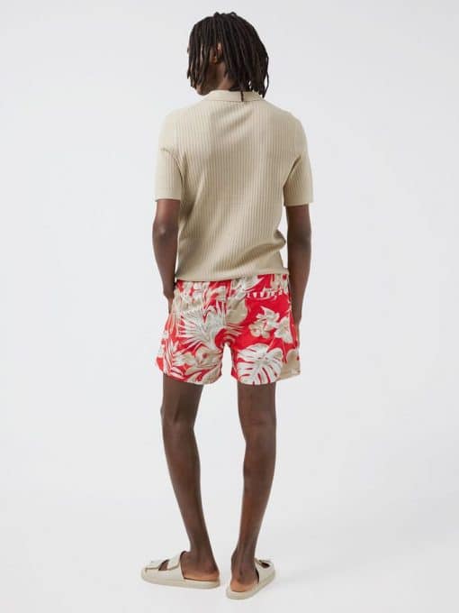 J.Lindeberg Banks Hibiscus Swim Trunks Flame Scarlet