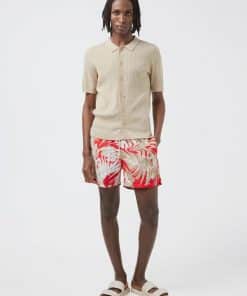 J.Lindeberg Banks Hibiscus Swim Trunks Flame Scarlet