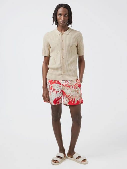 J.Lindeberg Banks Hibiscus Swim Trunks Flame Scarlet