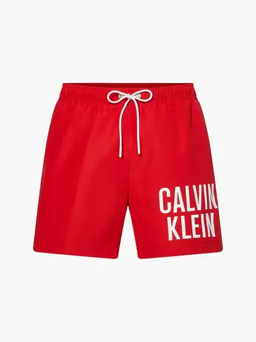 Calvin Klein Medium Drawstring Swim Shorts Deep Crimson