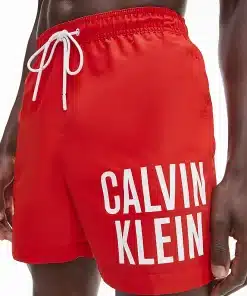 Calvin Klein Medium Drawstring Swim Shorts Deep Crimson