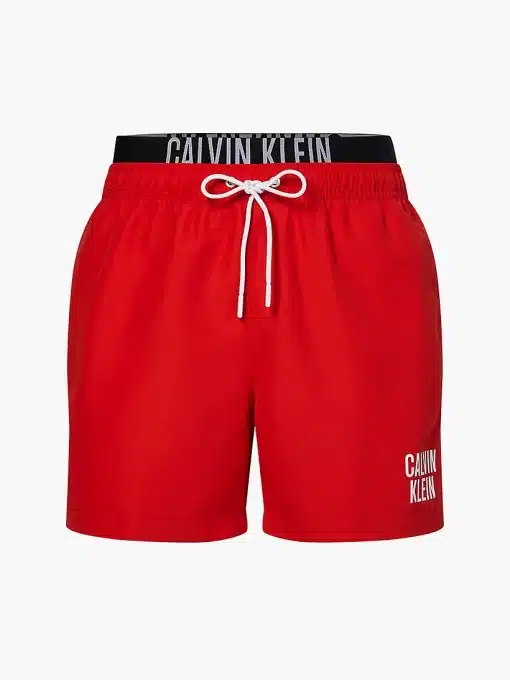 Calvin Klein Double Waist Swim Shorts Deep Crimson