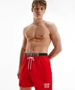 Calvin Klein Double Waist Swim Shorts Deep Crimson