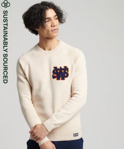 Superdry Vintage Varsity Knit Oatmeal