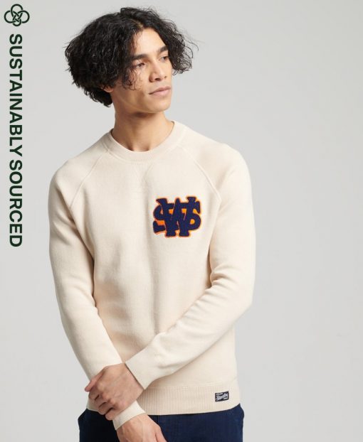 Superdry Vintage Varsity Knit Oatmeal