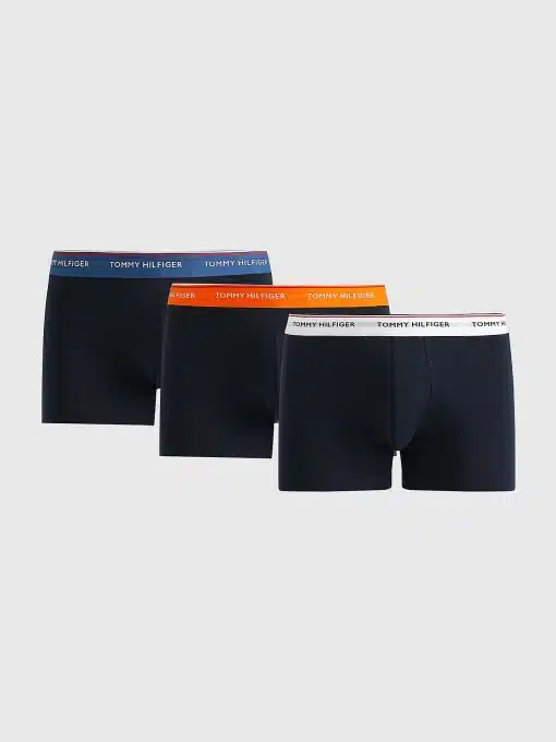 Tommy Hilfiger Exclusive 3-Pack Logo Trunks Petrol Blue/Cypress Orange/White