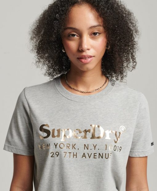 Superdry Vintage Venue Interest T-Shirt Grey Marl