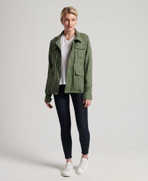 Superdry Studios Cupro M65 Jacket Thyme