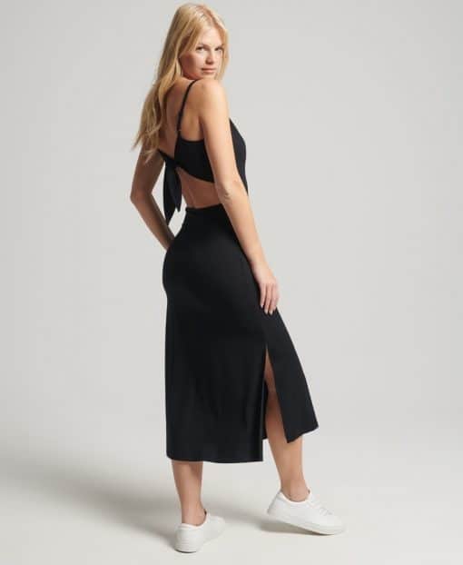 Superdry Open Back Jersey Dress Black