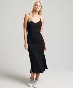 Superdry Open Back Jersey Dress Black